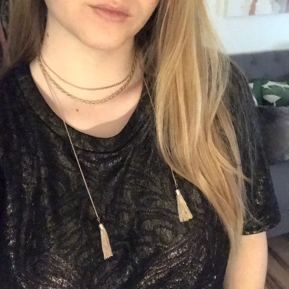 Ann Taylor dark shimmer textured top